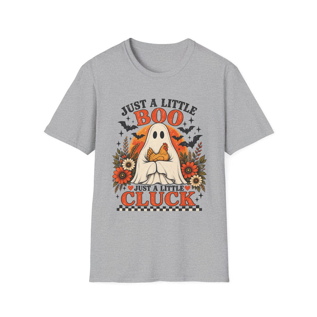 Just a Little Boo, Just a Little Cluck Halloween Chicken Tee
