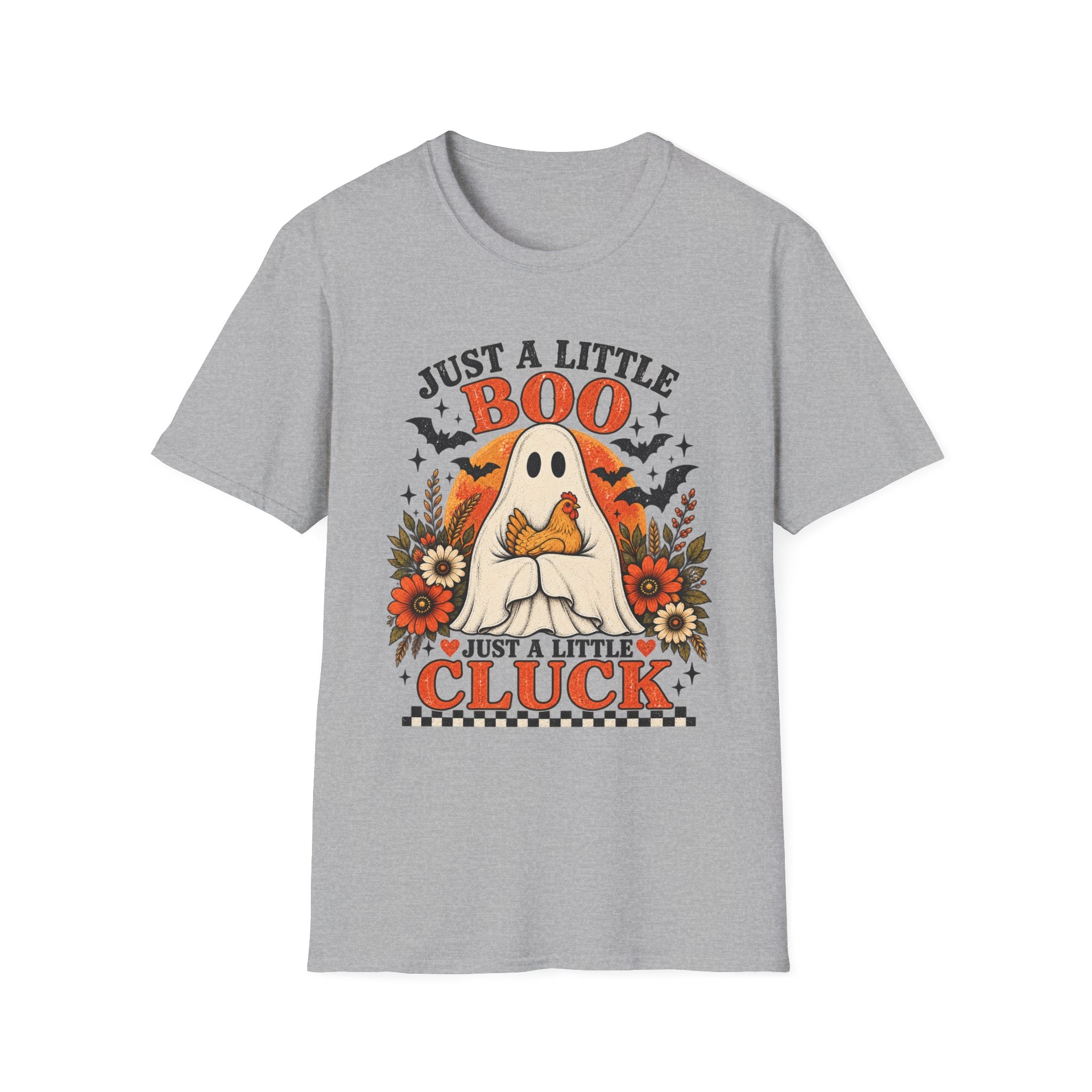 Just a Little Boo, Just a Little Cluck Halloween Chicken Tee
