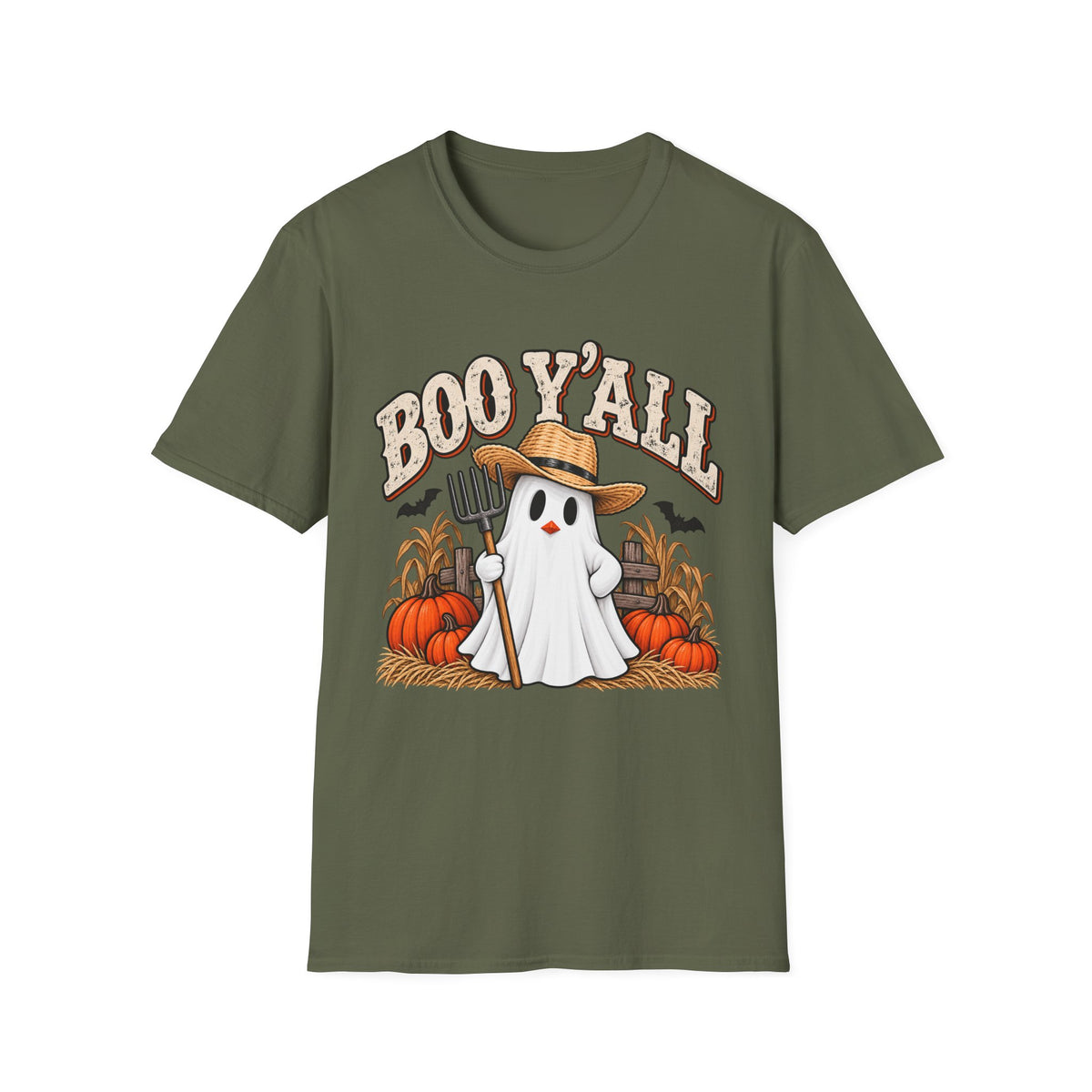 Boo Y’all – Farm Ghost Halloween Tee 👻🎃