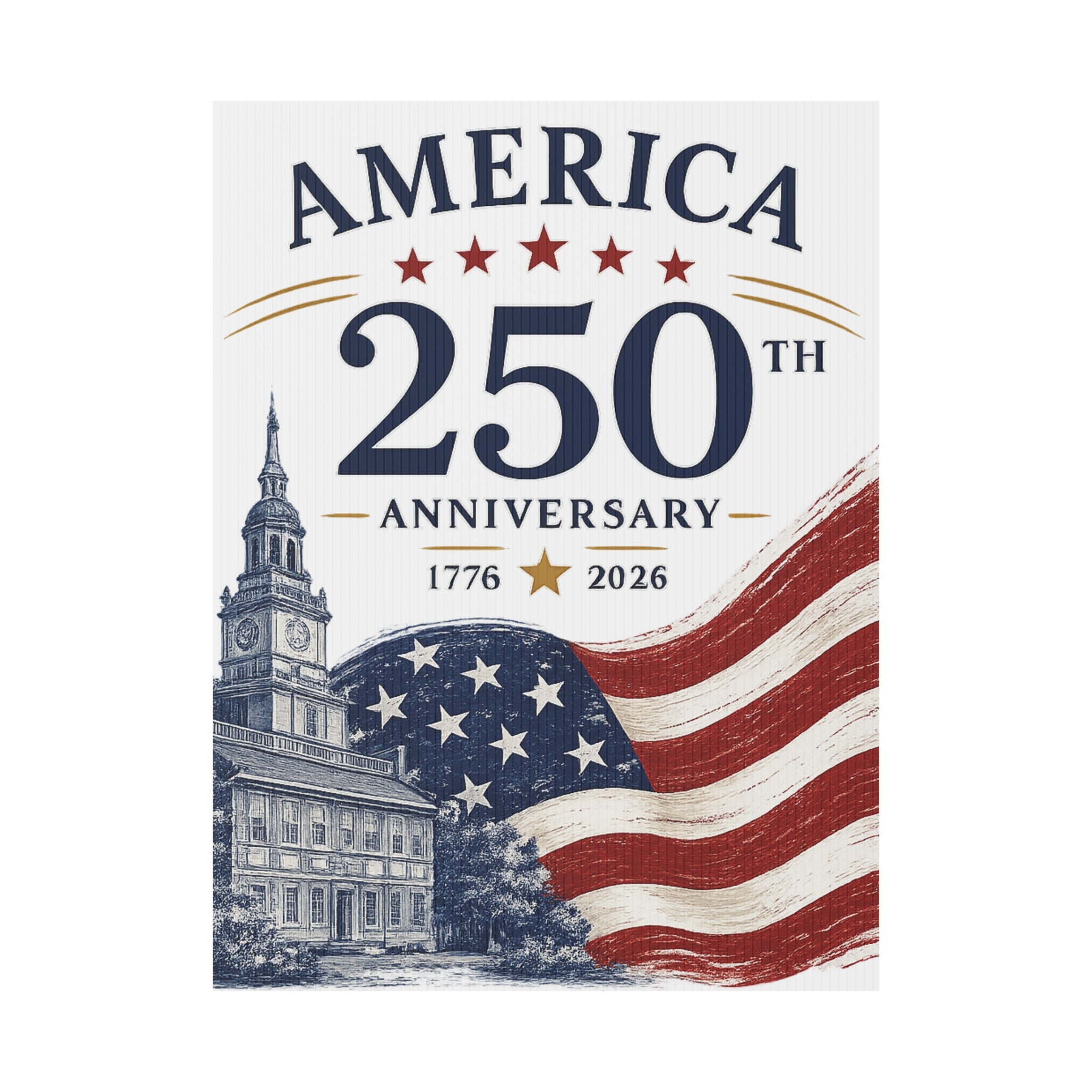 America 250th Anniversary Plastic Yard Sign – 1776–2026 Patriotic Flag Décor