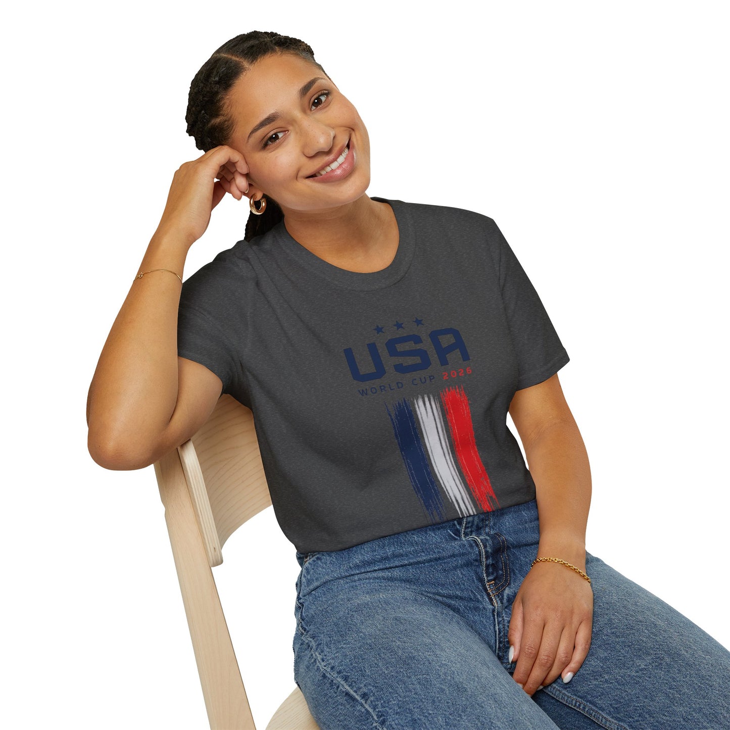 USA World Cup 2026 T-Shirt — Patriotic Red White Blue Soccer Fan Tee