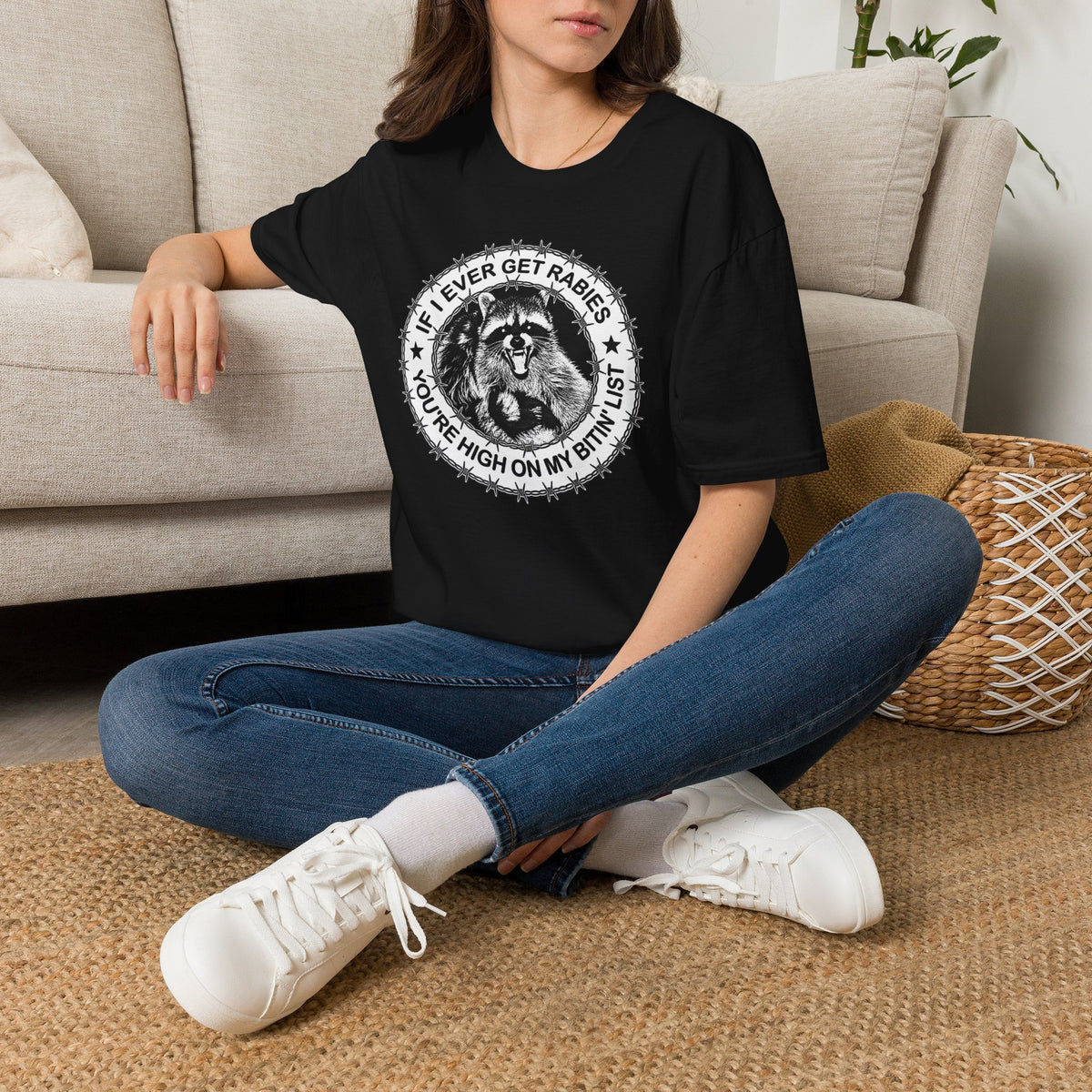 If I Ever Get Rabies – Funny Raccoon Graphic Tee