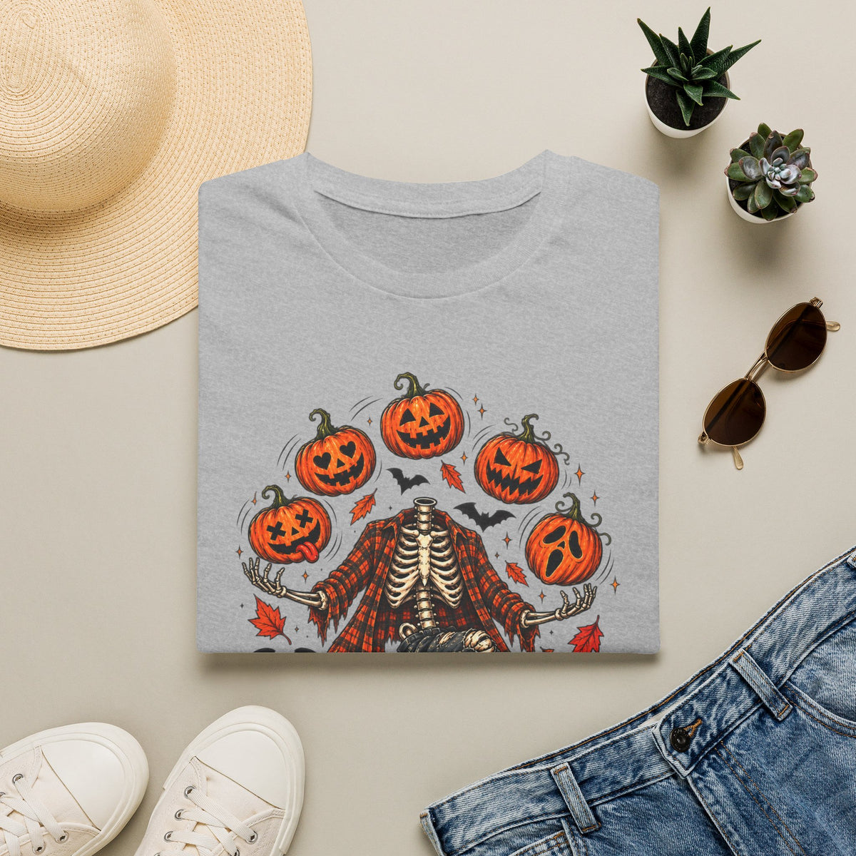 Headless Harvest – Juggling Pumpkins Halloween Tee 🎃💀