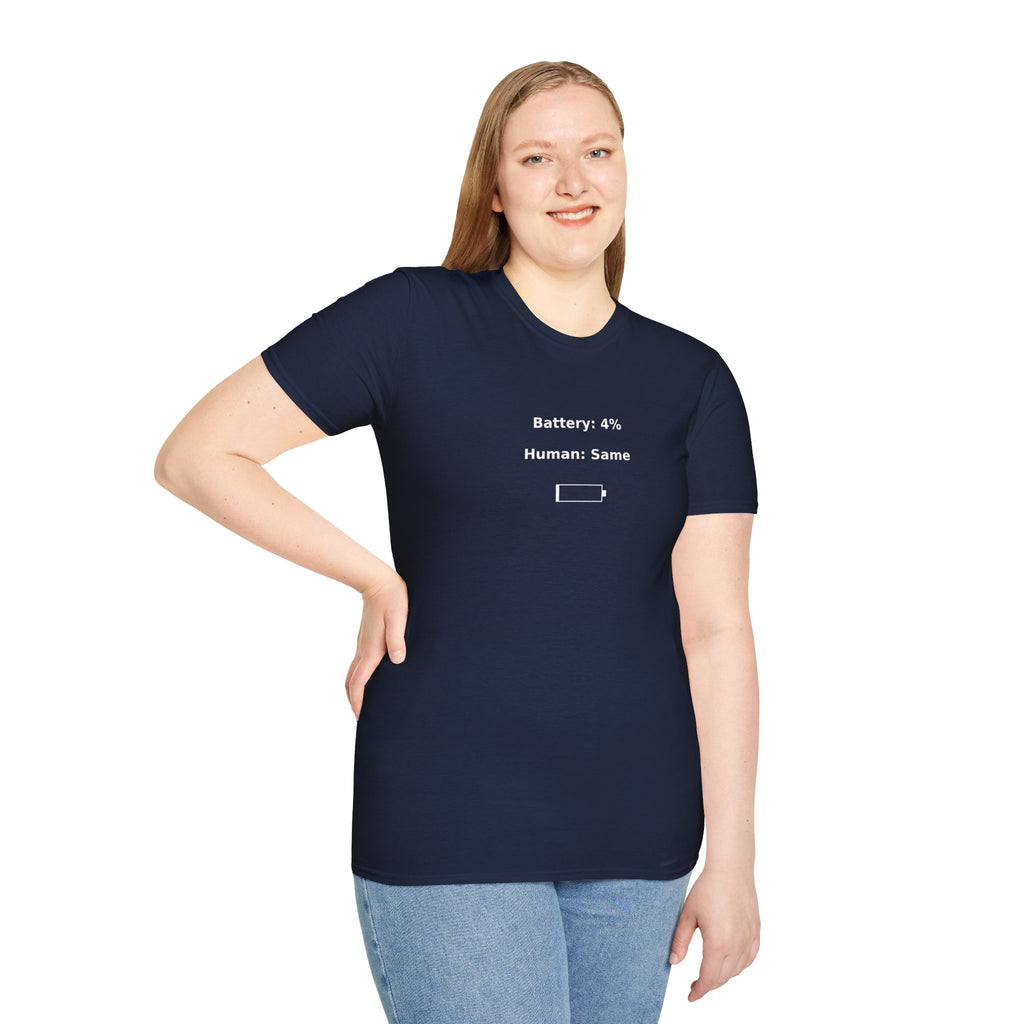 Low Battery T-Shirt — Funny Energy Saver Tee