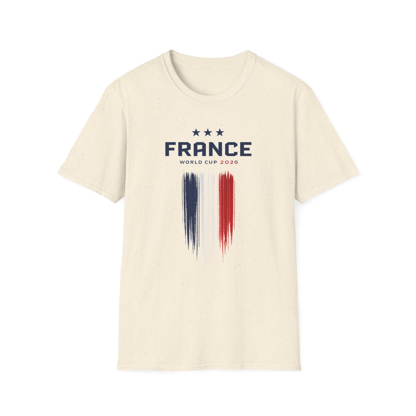 France World Cup 2026 T-Shirt — French Flag Brush Stroke Soccer Fan Tee