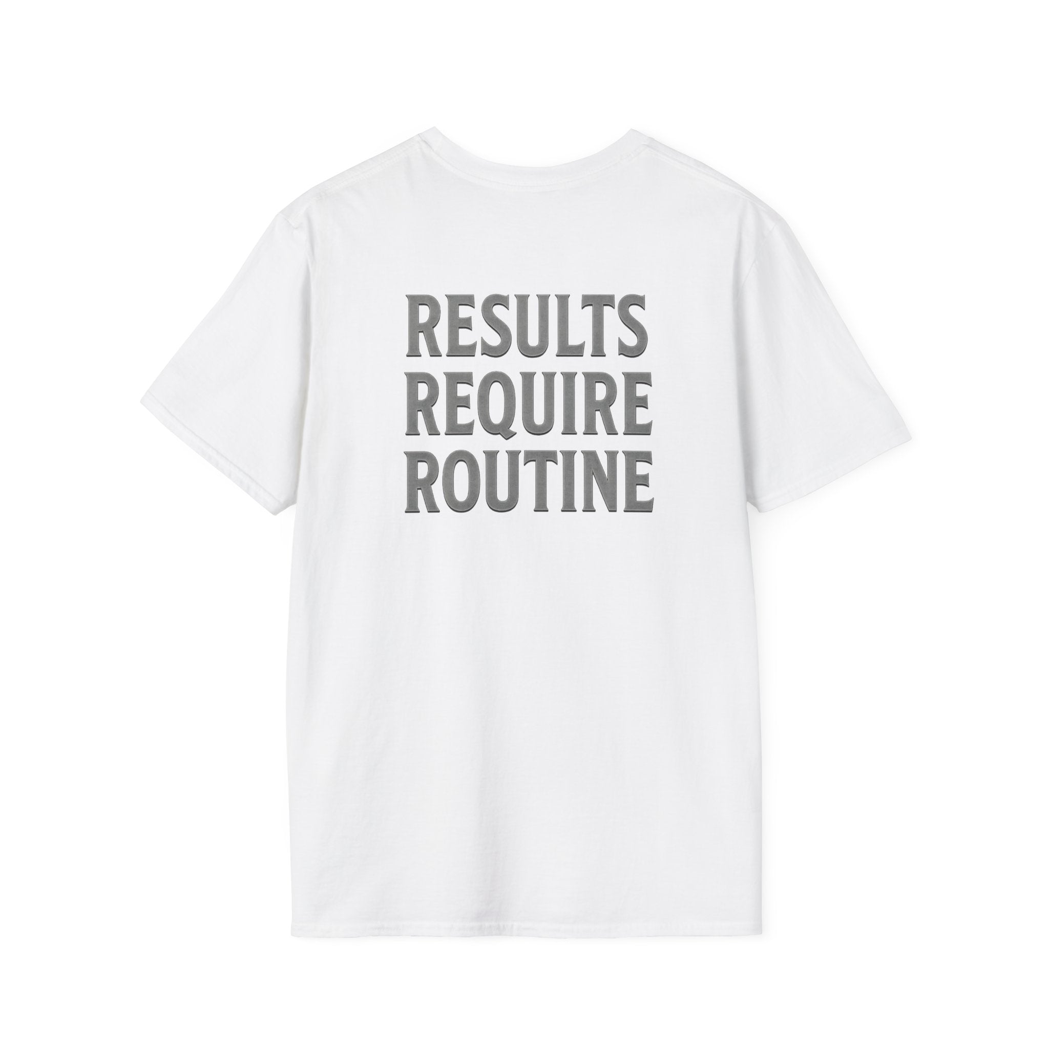 Results Require Routine T-Shirt — Motivational Gym & Fitness Tee