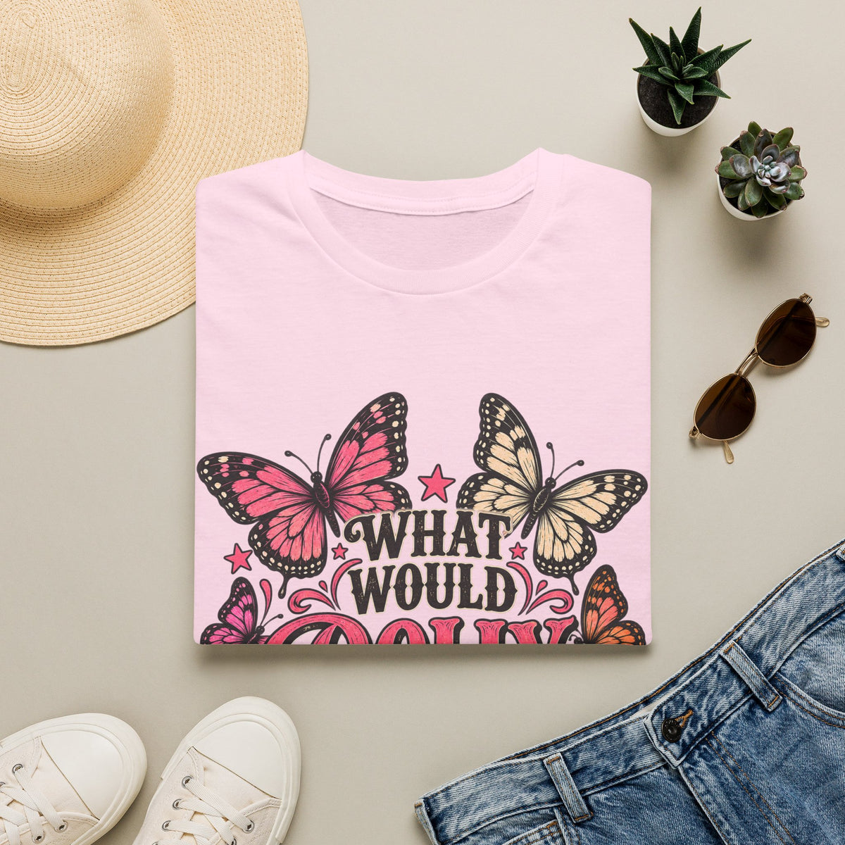 What Would Dolly Do? Butterfly Graphic Tee