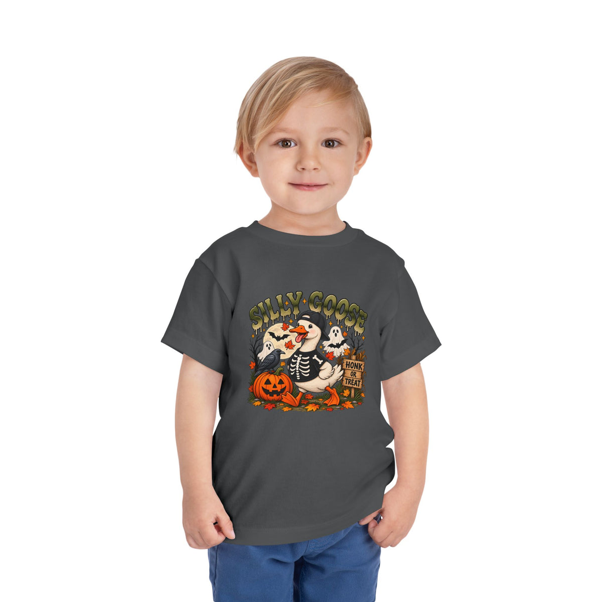 Silly Goose Honk or Treat Toddler Halloween T-Shirt 🪿🎃