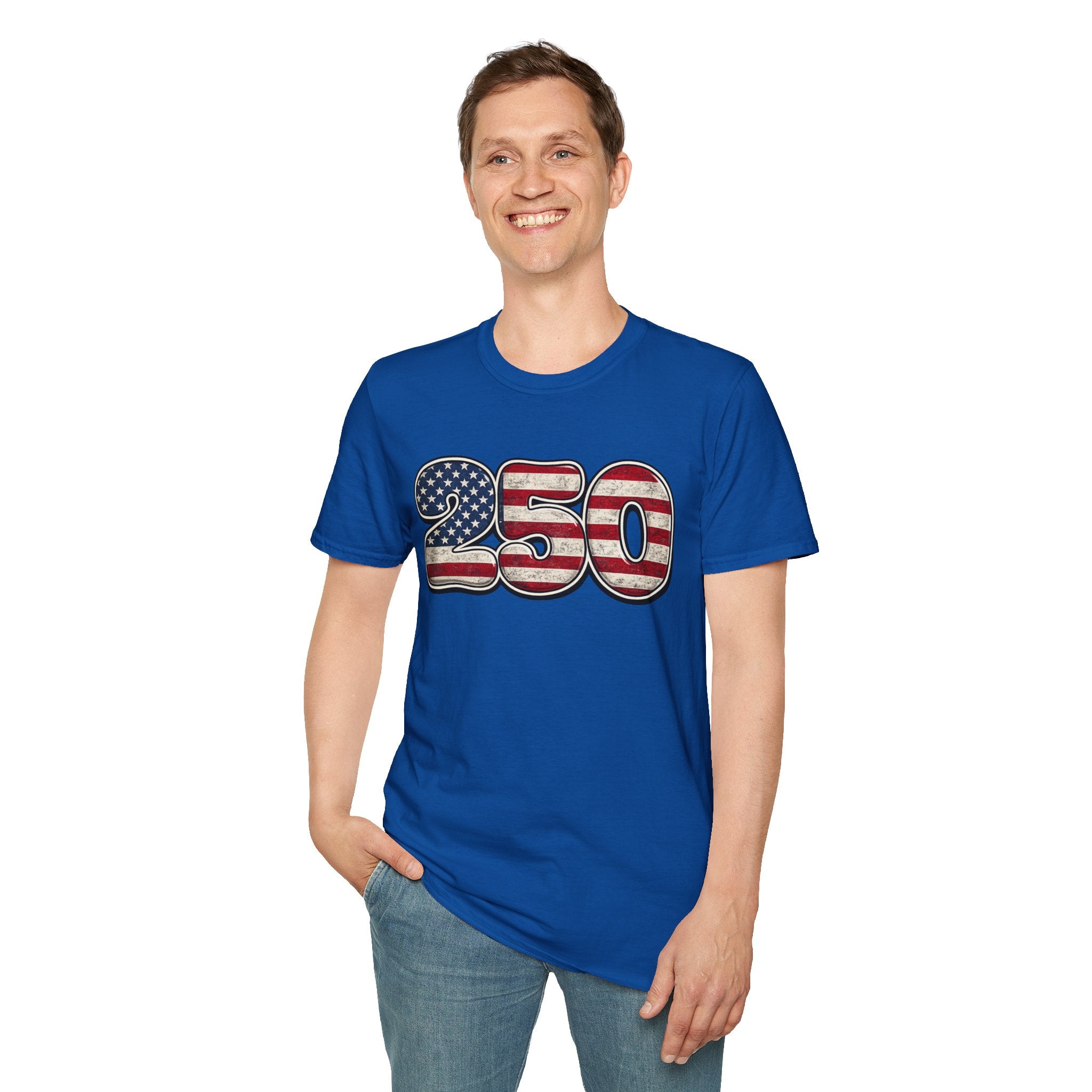 250 USA Flag T-Shirt — Patriotic Number Graphic Tee