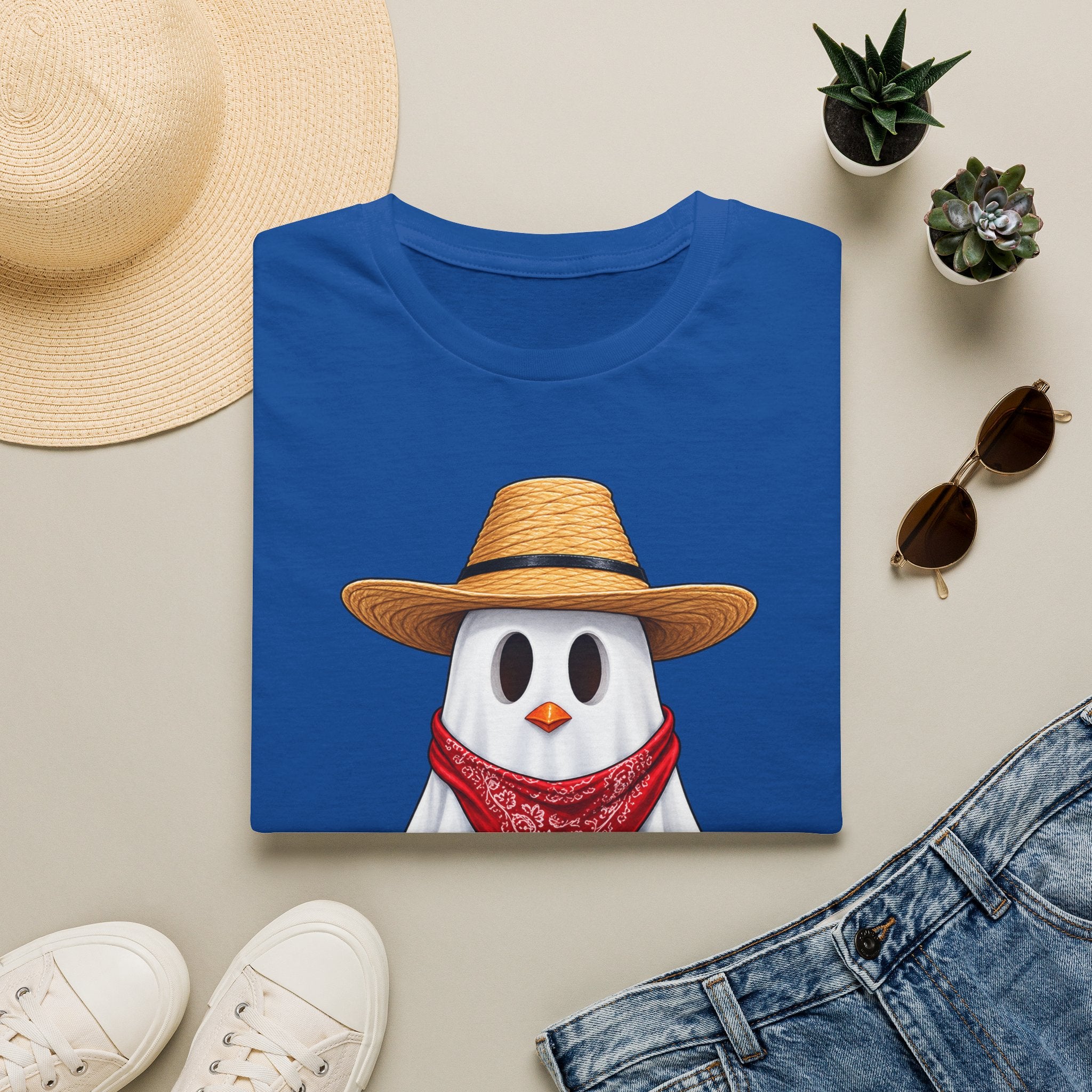 Ghost Chicken Cowboy Halloween Tee 👻🐔