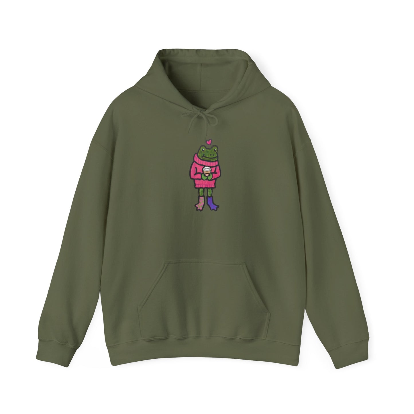 Cute Frog-Themed Unisex Hoodie - Cozy Heavy Blend Sweatshirt for All Occasions
