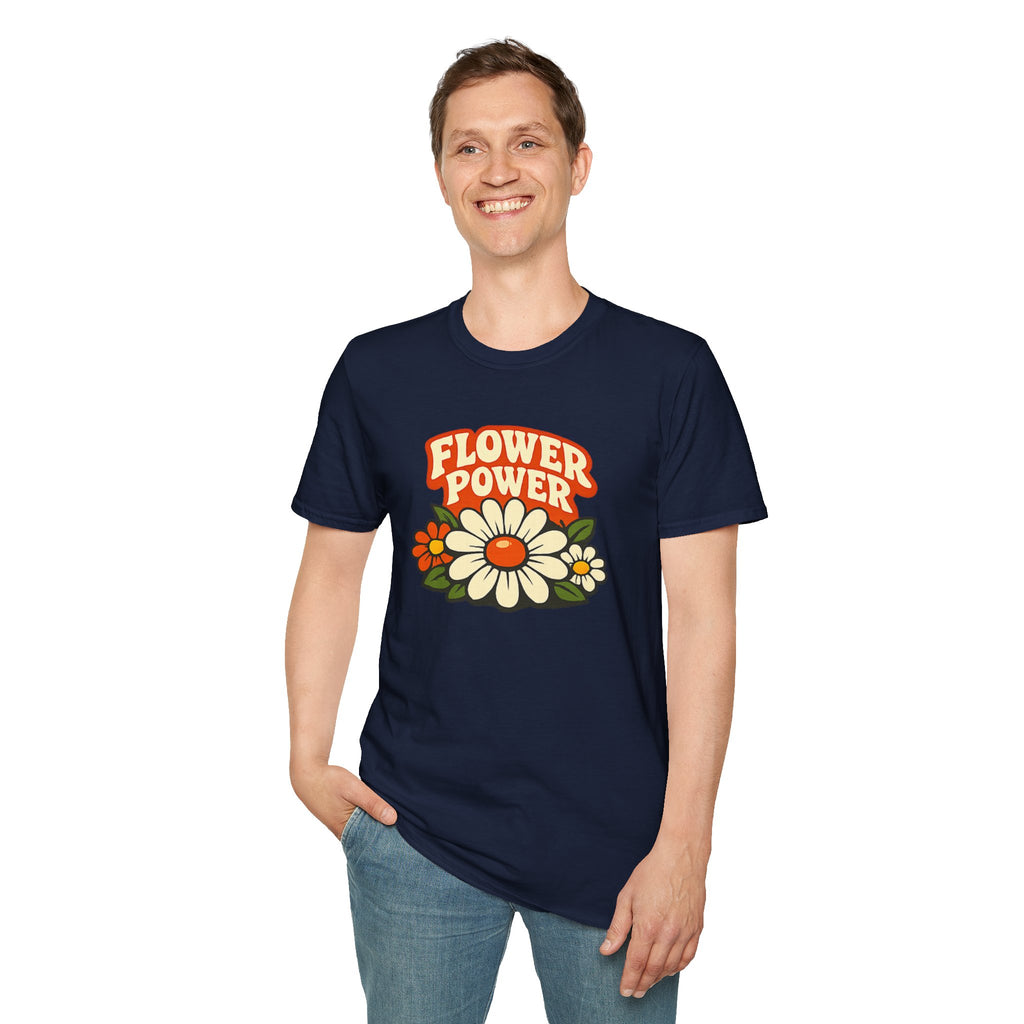 Retro Flower Power Graphic T-Shirt — Vintage 60s Floral Vibe