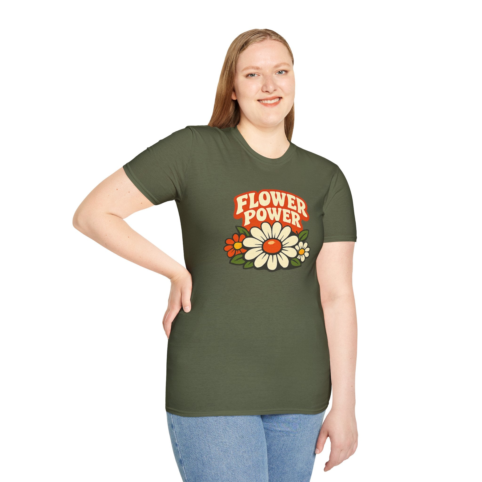 Retro Flower Power Graphic T-Shirt — Vintage 60s Floral Vibe