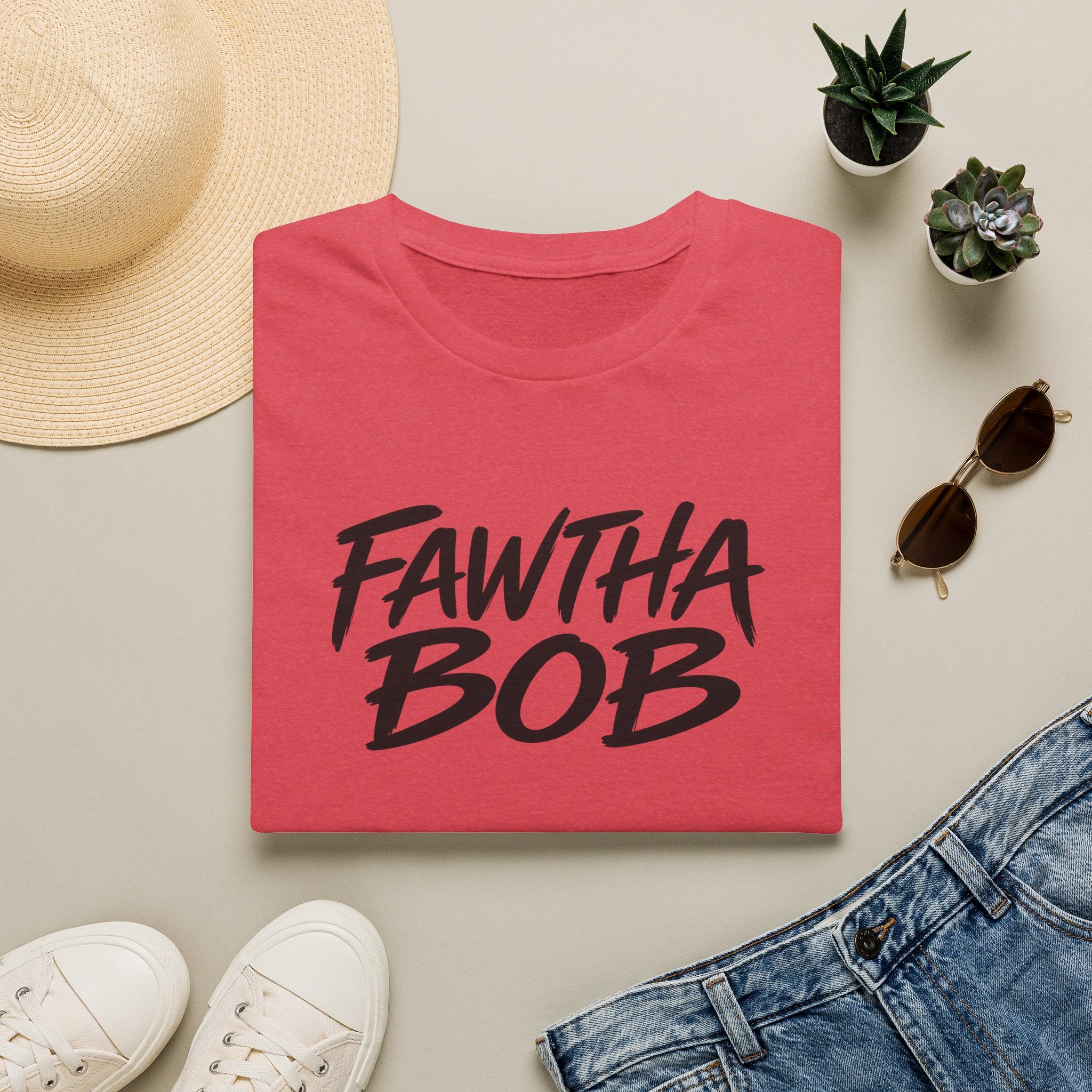 Fawtha Bob Graphic T‑Shirt — Bold Script Casual Tee