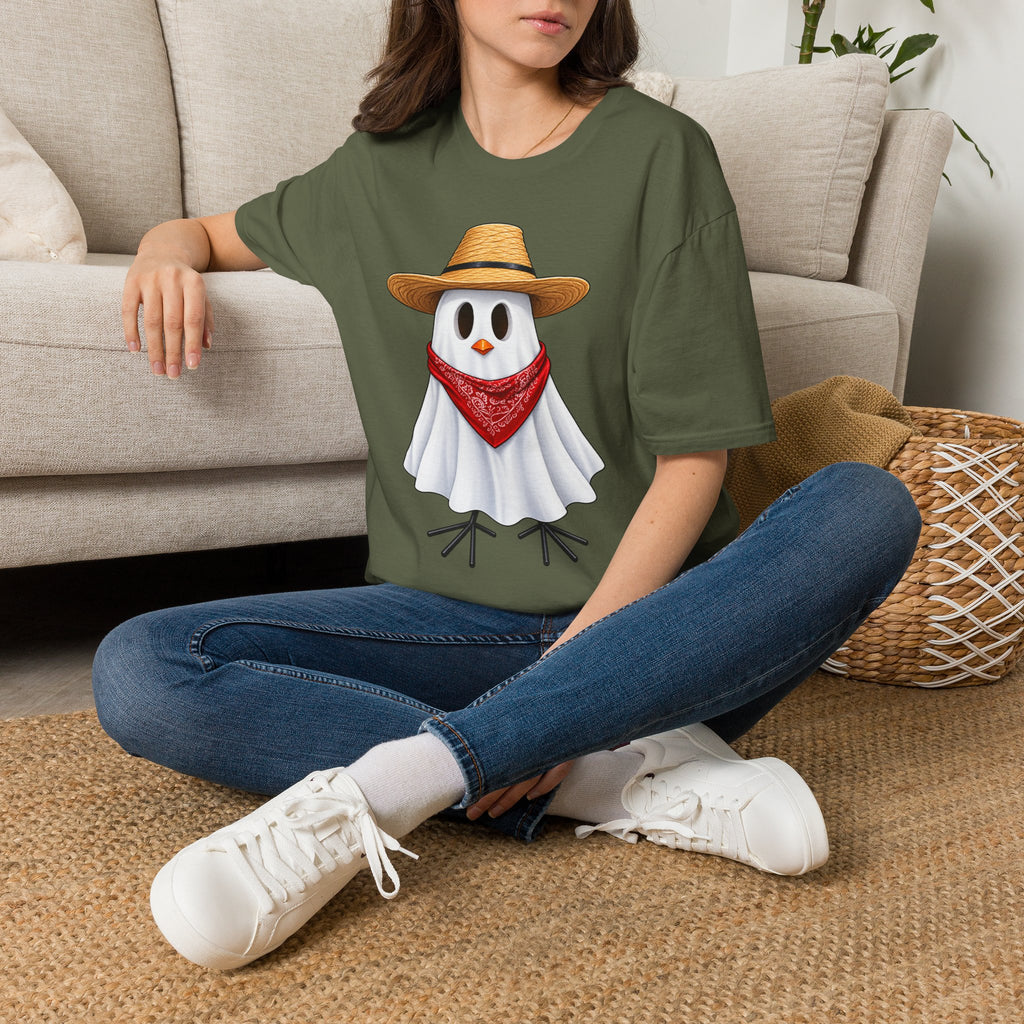Ghost Chicken Cowboy Halloween Tee 👻🐔