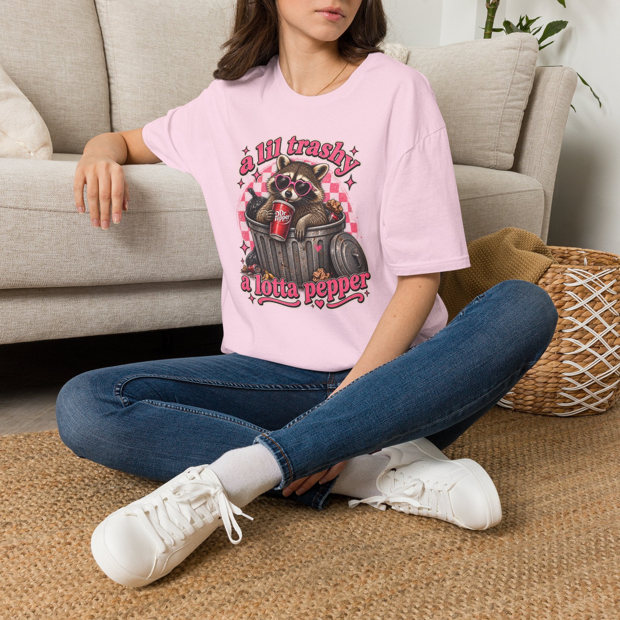 A Lil Trashy, A Lotta Pepper Raccoon Tee 🦝🥤