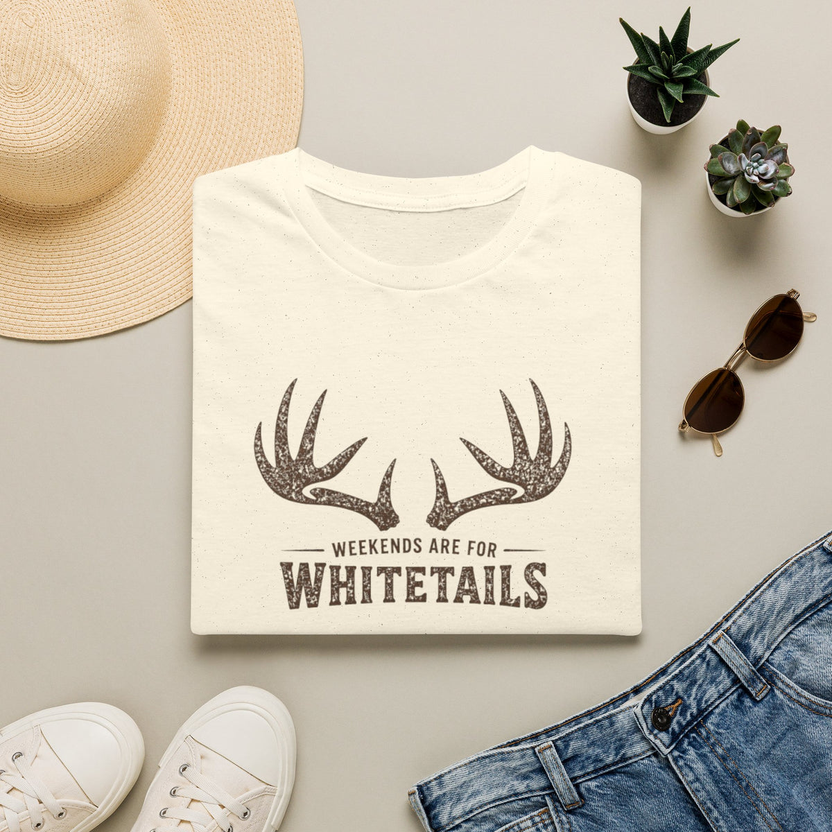 Whitetails Antler Tee — "Weekends Are For Whitetails" Hunting T‑Shirt
