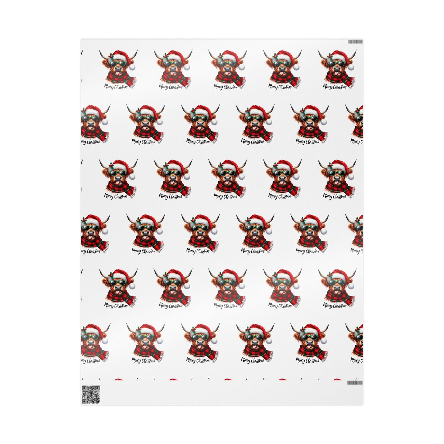 Mooey Christmas Highland Cow Wrapping Paper