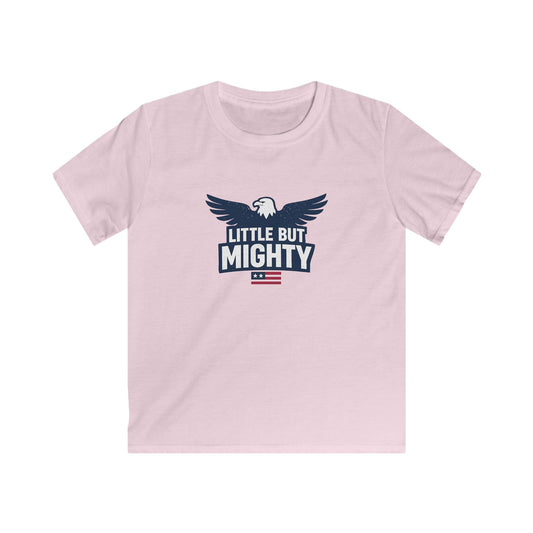 Kids Tee — "Little But Mighty" Eagle Patriotic Shirt