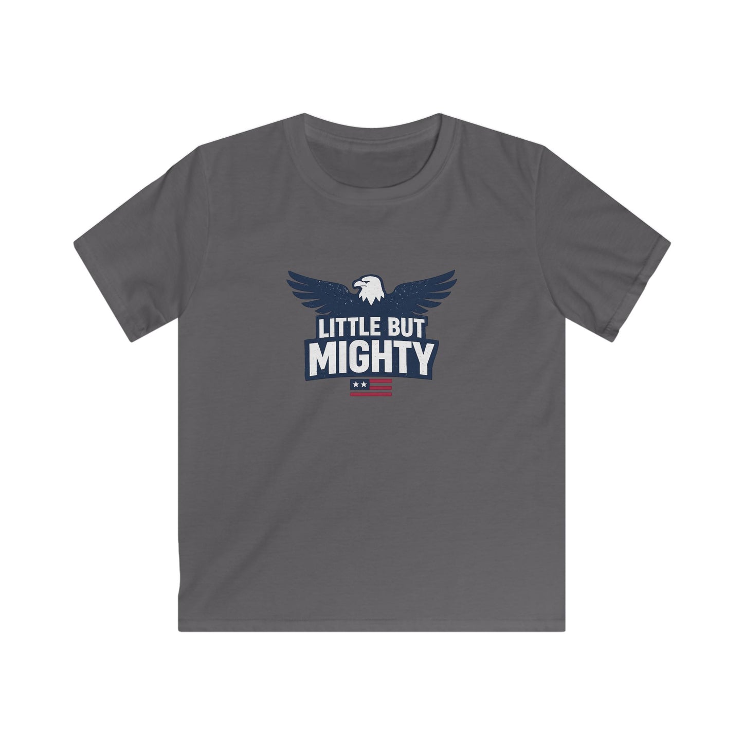 Kids Tee — "Little But Mighty" Eagle Patriotic Shirt