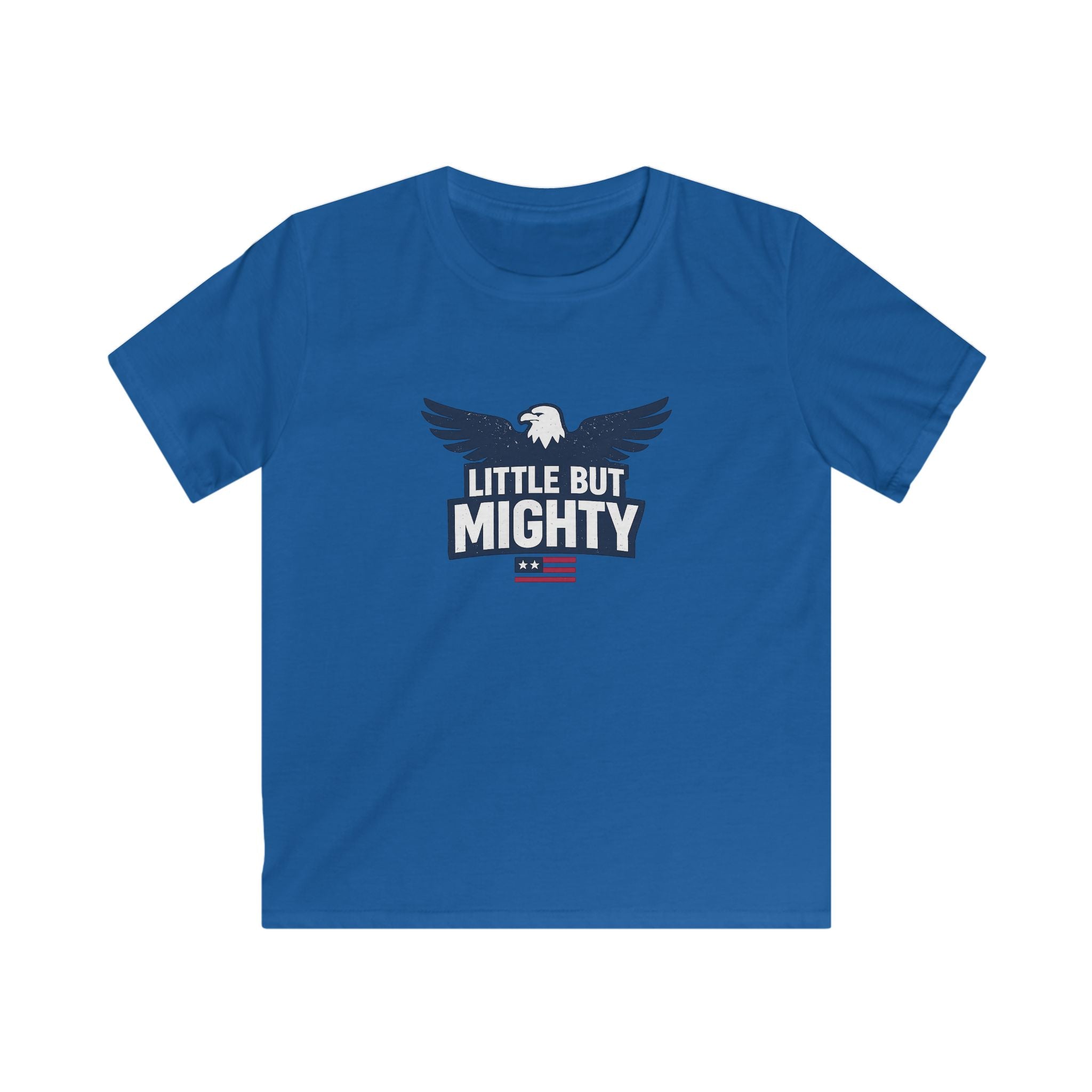 Kids Tee — "Little But Mighty" Eagle Patriotic Shirt