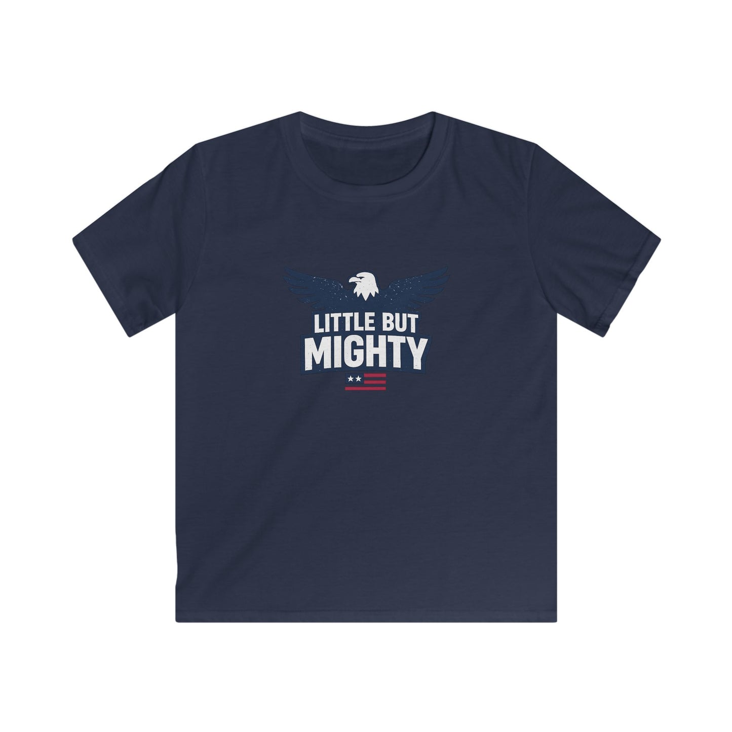 Kids Tee — "Little But Mighty" Eagle Patriotic Shirt