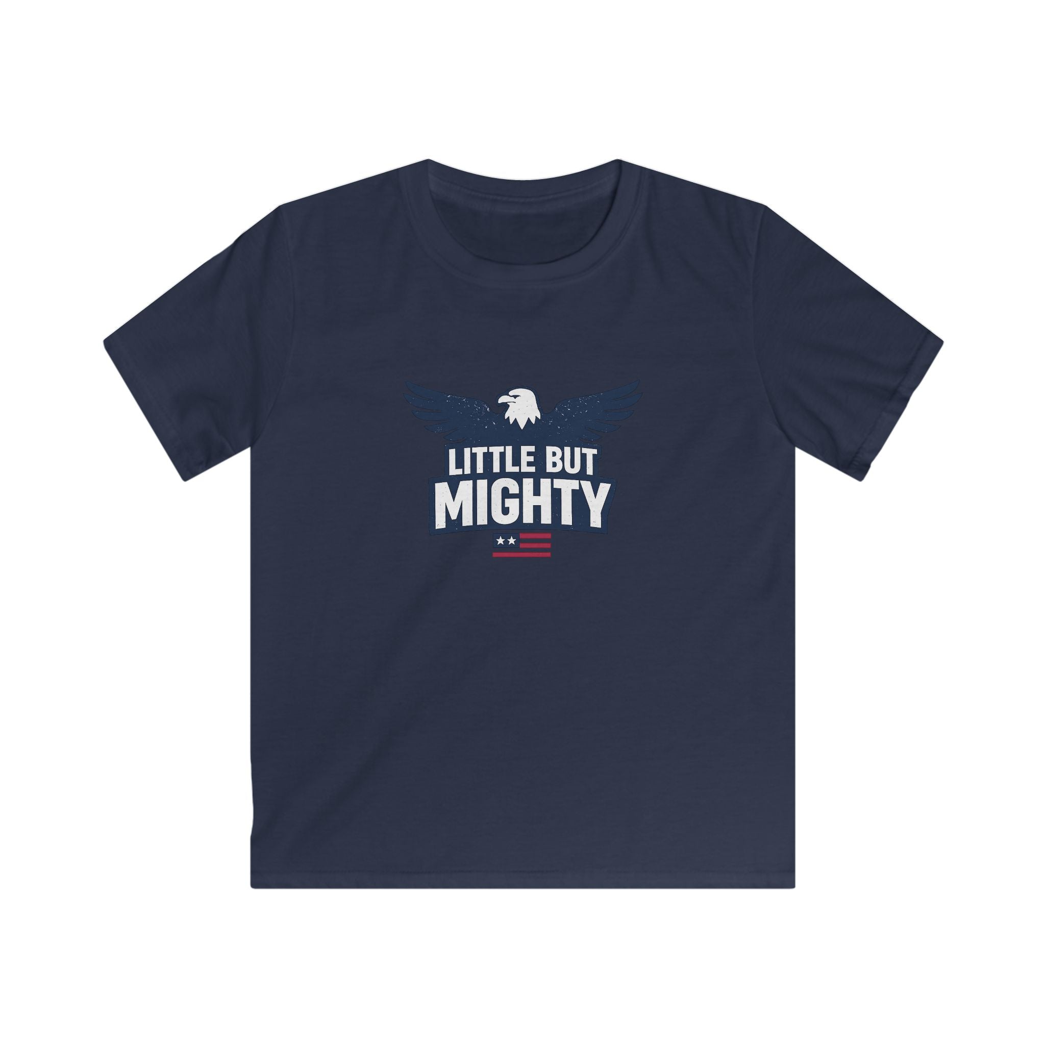 Kids Tee — "Little But Mighty" Eagle Patriotic Shirt