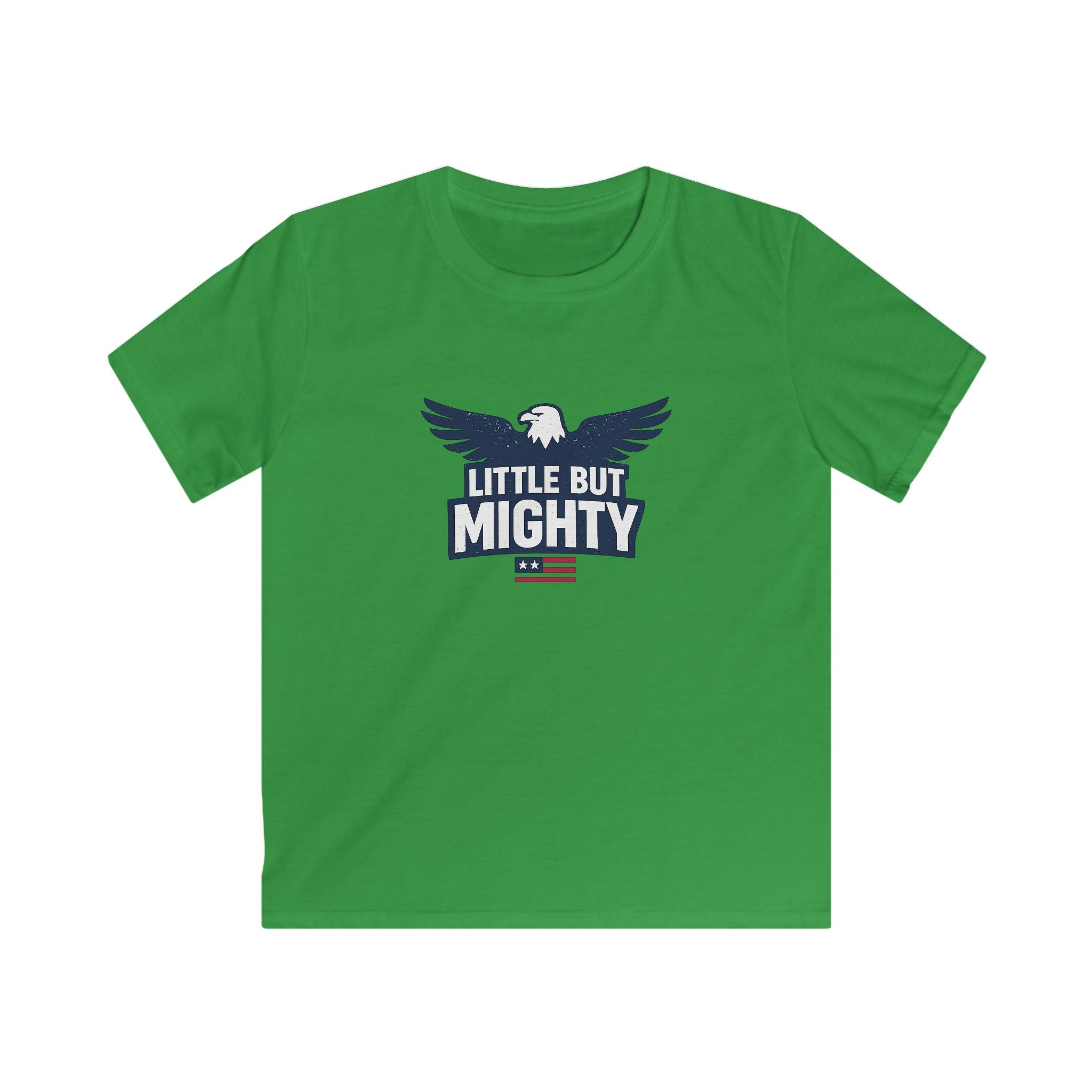 Kids Tee — "Little But Mighty" Eagle Patriotic Shirt