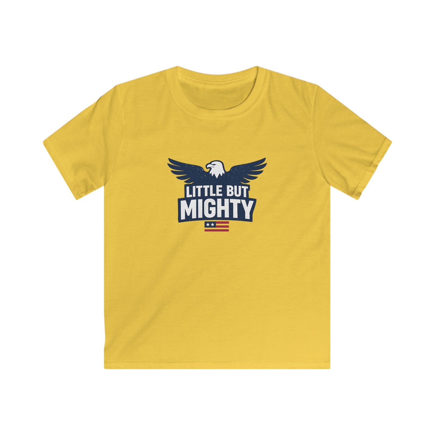 Kids Tee — "Little But Mighty" Eagle Patriotic Shirt