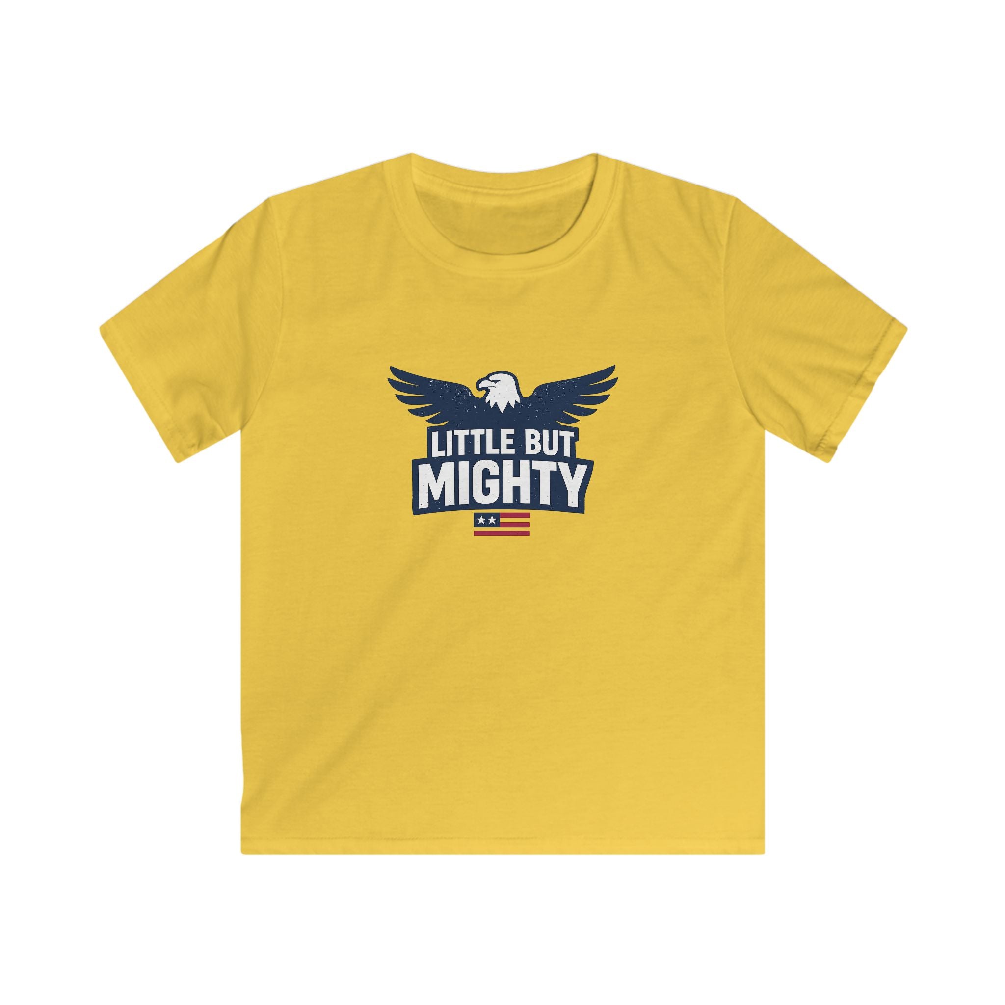 Kids Tee — "Little But Mighty" Eagle Patriotic Shirt