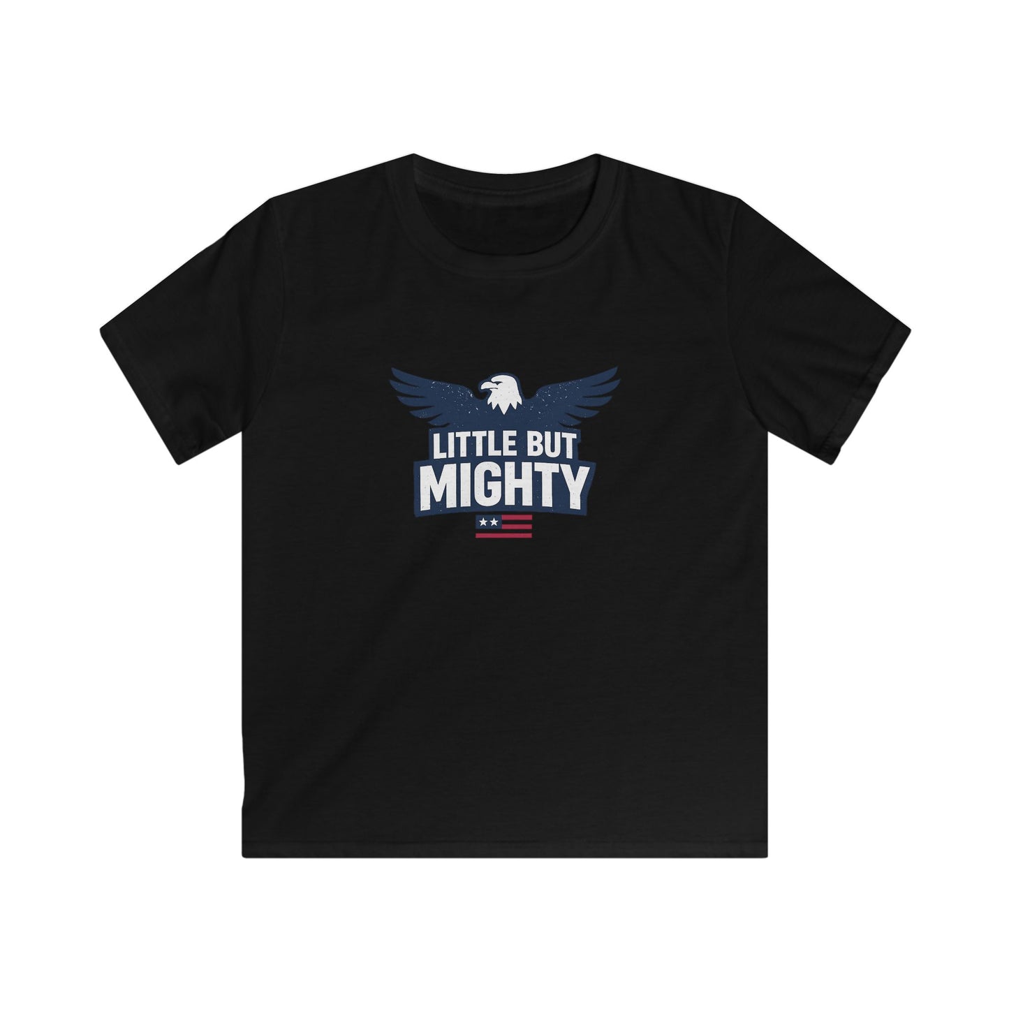 Kids Tee — "Little But Mighty" Eagle Patriotic Shirt