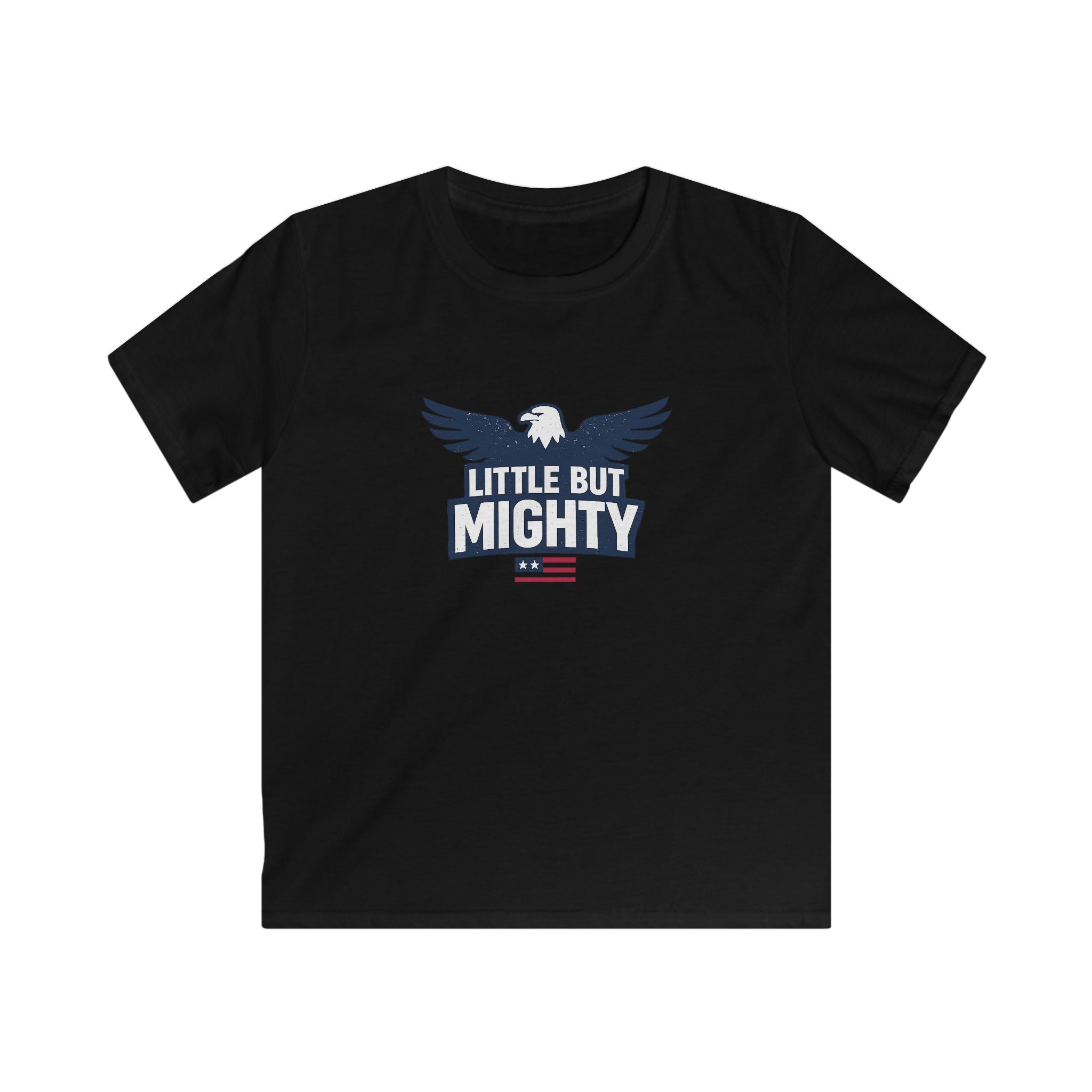 Kids Tee — "Little But Mighty" Eagle Patriotic Shirt