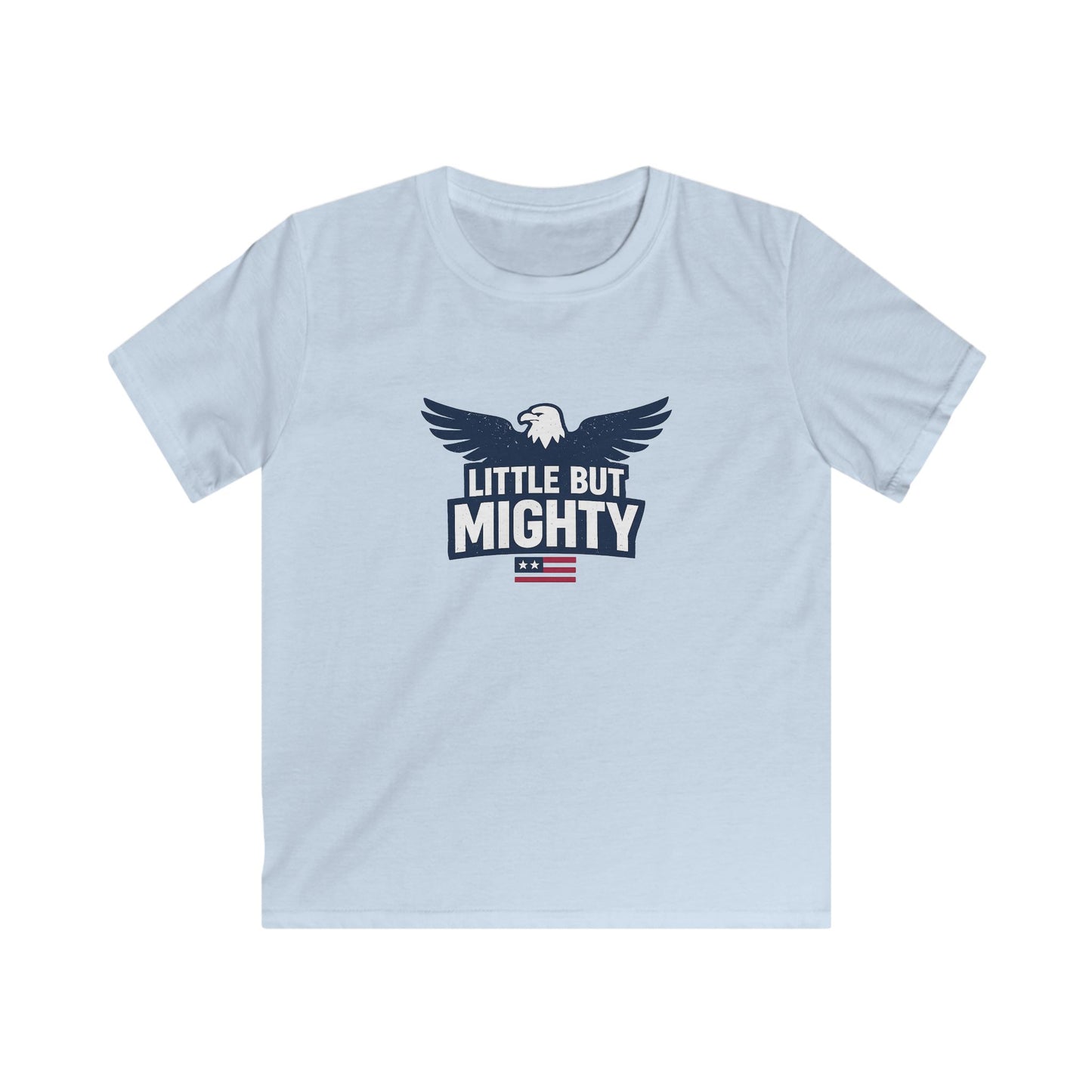 Kids Tee — "Little But Mighty" Eagle Patriotic Shirt