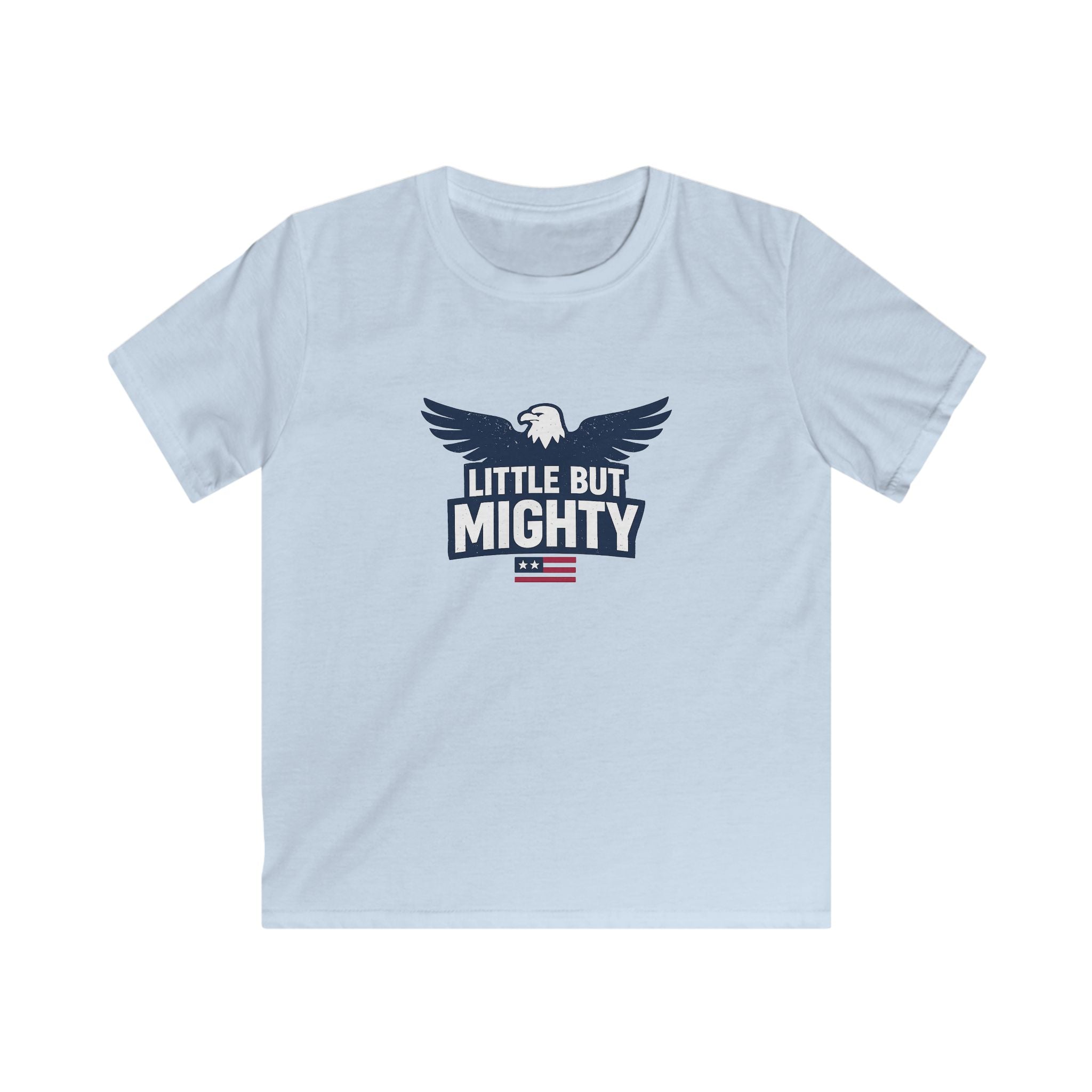 Kids Tee — "Little But Mighty" Eagle Patriotic Shirt