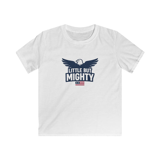 Kids Tee — "Little But Mighty" Eagle Patriotic Shirt