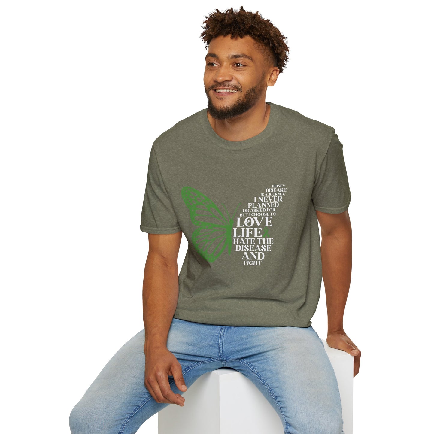 Kidney Disease Awareness White Lettering T-Shirt