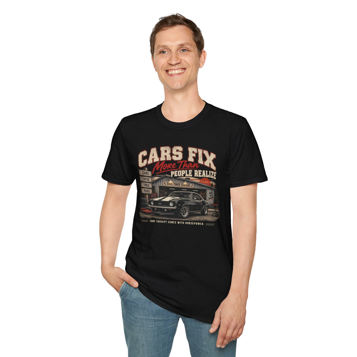 Cars Fix More Than People Realize – Vintage Muscle Car Graphic Tee