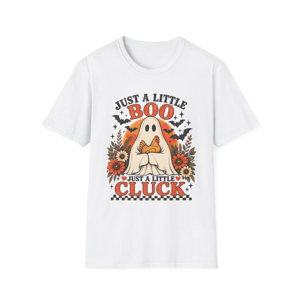 Just a Little Boo, Just a Little Cluck Halloween Chicken Tee