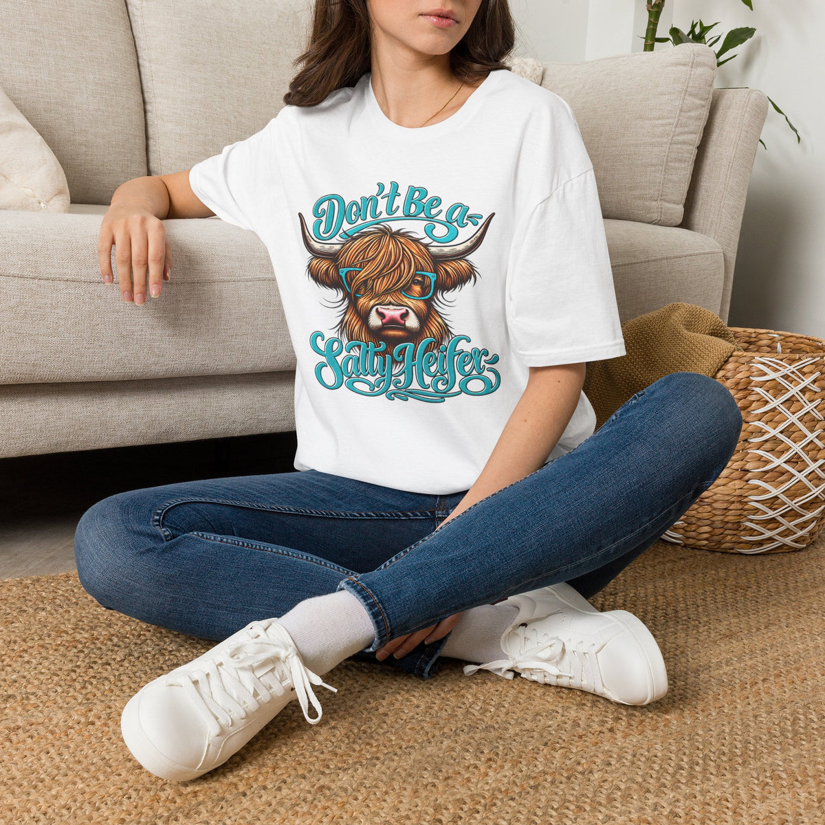 Don’t Be a Salty Heifer – Funny Highland Cow Graphic Tee