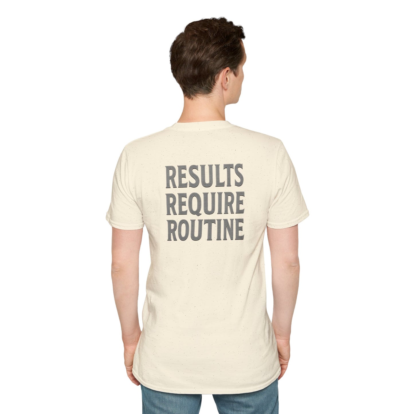 Results Require Routine T-Shirt — Motivational Gym & Fitness Tee