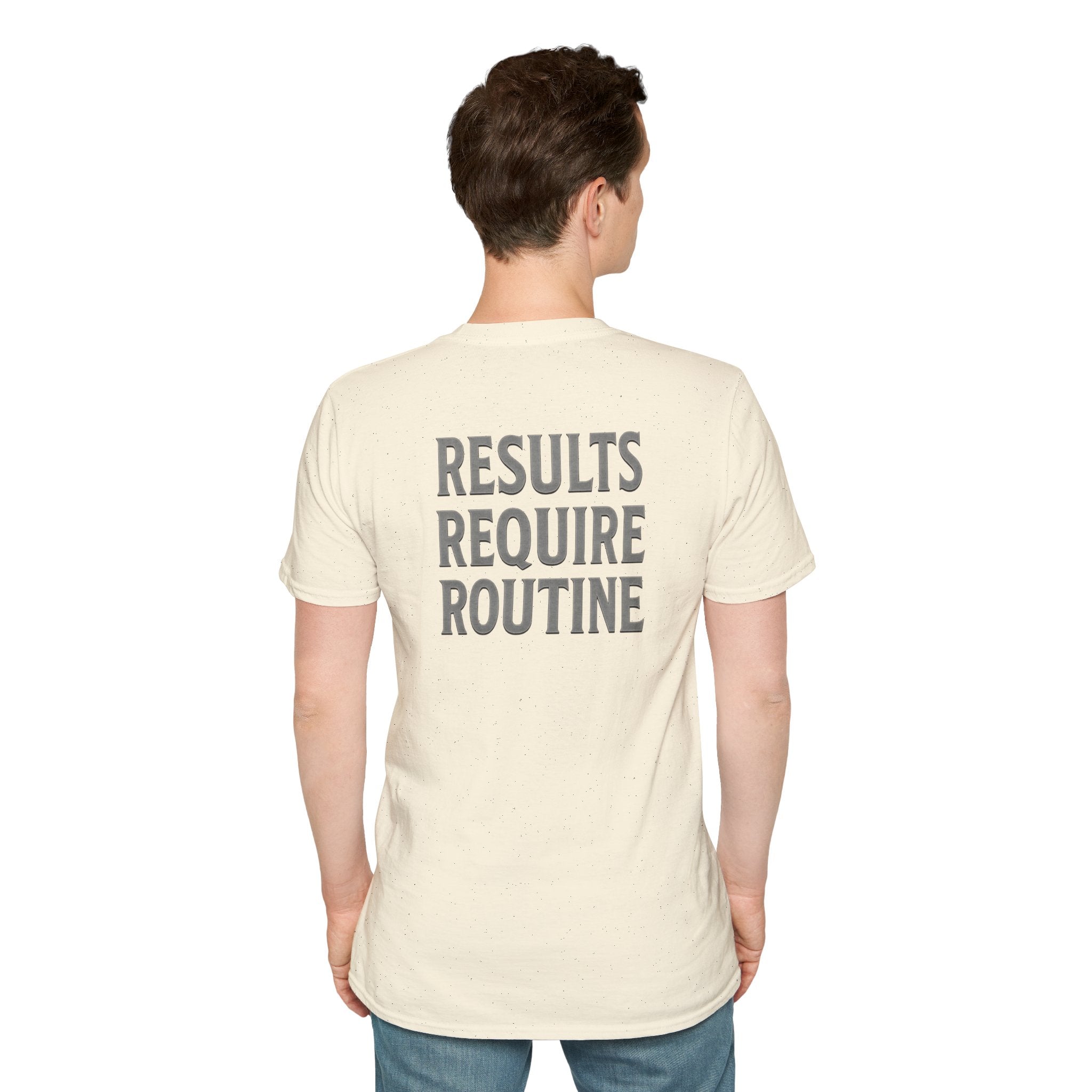 Results Require Routine T-Shirt — Motivational Gym & Fitness Tee
