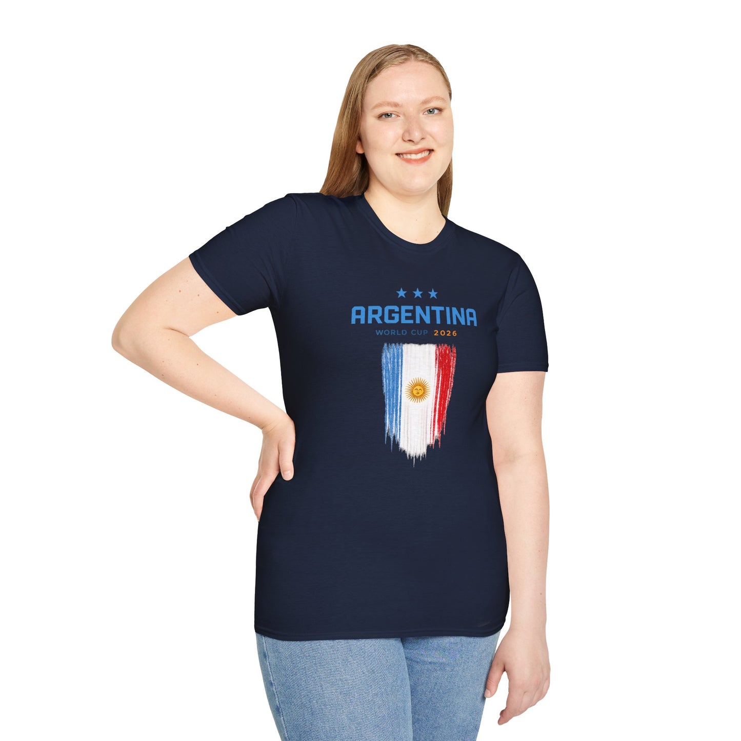 Argentina World Cup T-Shirt – Distressed Flag & Crest Soccer Tee