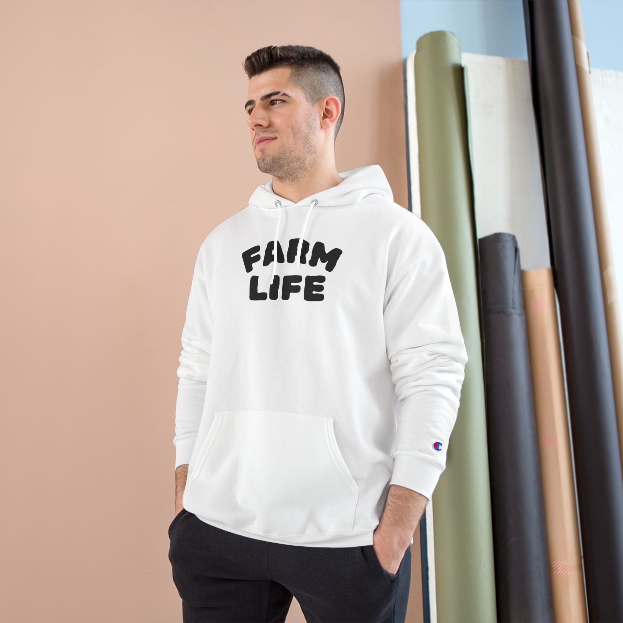 Farm Life Champion Hoodie Gould Creek Farm- Cozy Apparel for Agriculture Lovers