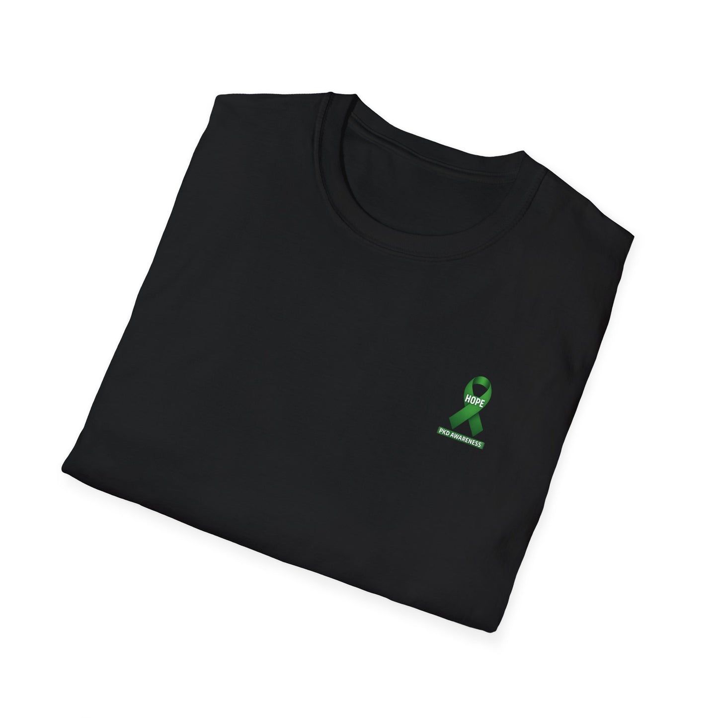 PKD Awareness T-Shirt — Green Hope Ribbon with Kidney Design