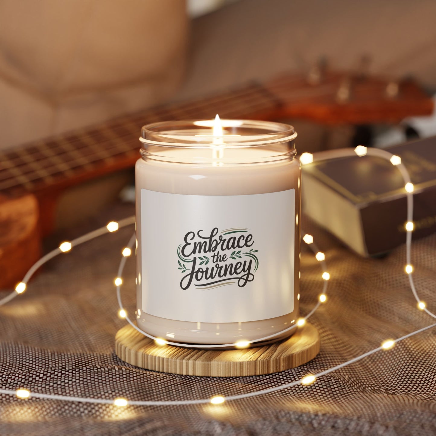 Embrace the Journey Soy Candle, 9oz | Hand-lettered Minimalist Quote