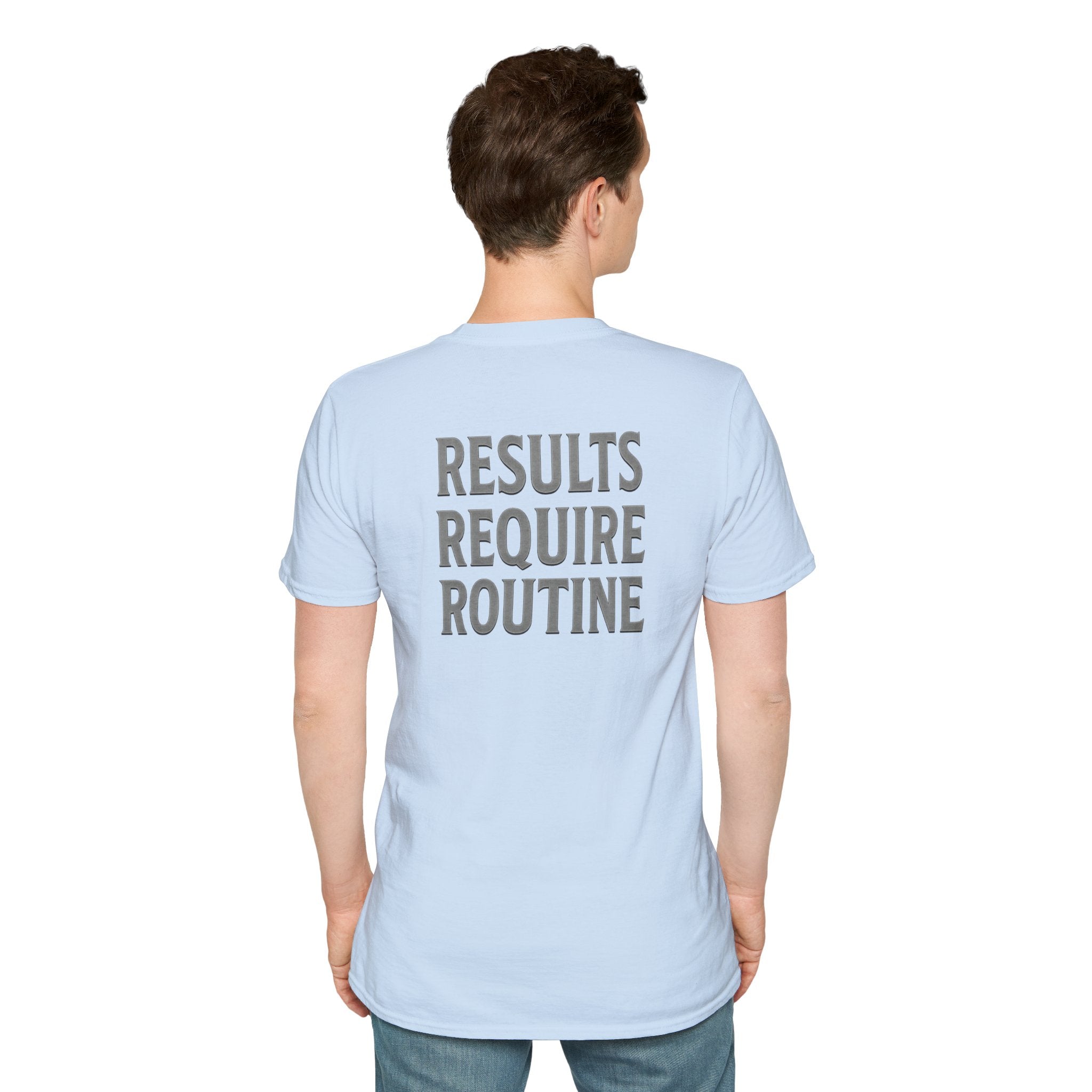 Results Require Routine T-Shirt — Motivational Gym & Fitness Tee