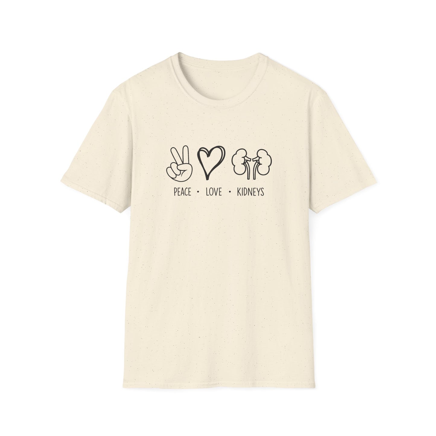 Peace Love Kidneys T-Shirt — Funny Kidney Transplant / Nephrology Gift
