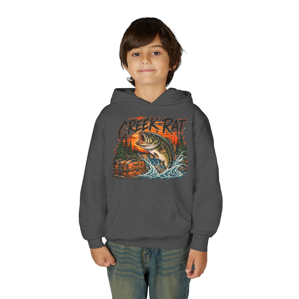 Creek Rat Bass Fishing Kids Hoodie