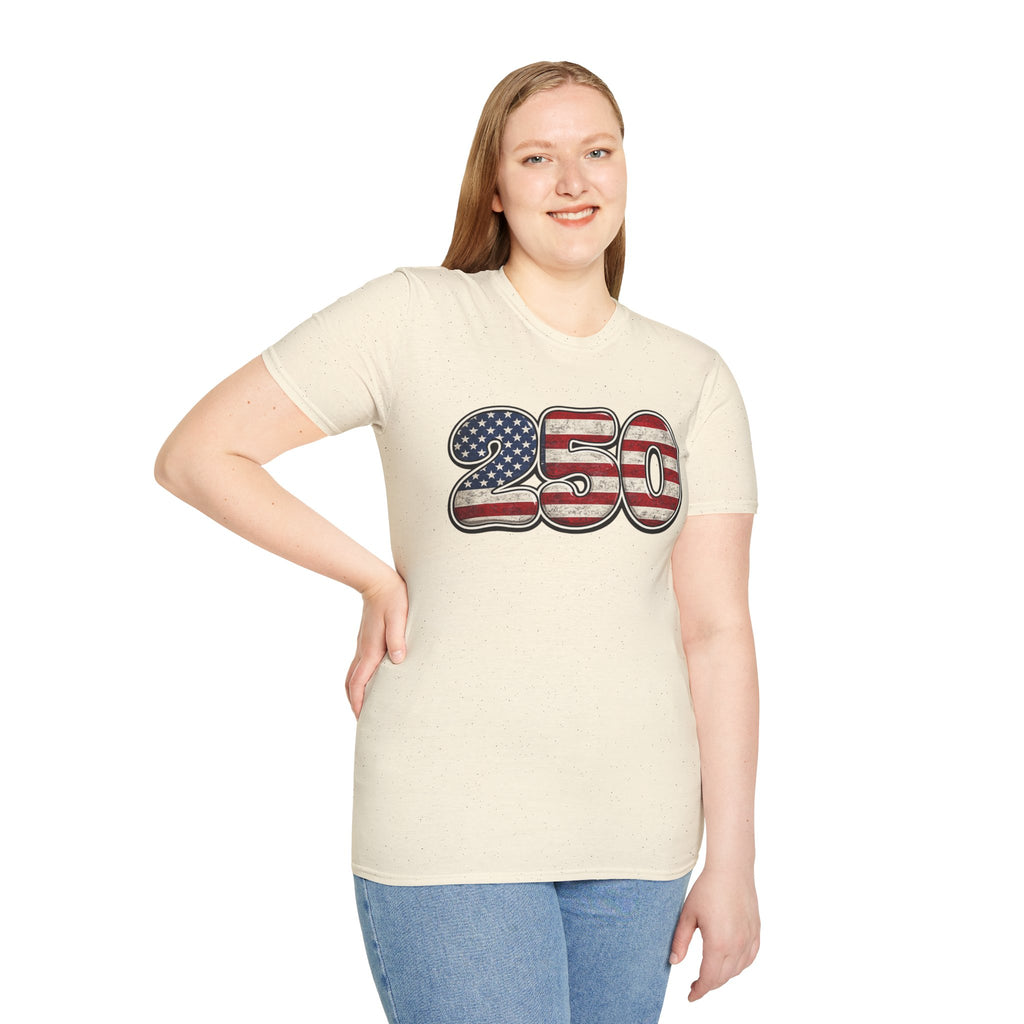 250 USA Flag T-Shirt — Patriotic Number Graphic Tee